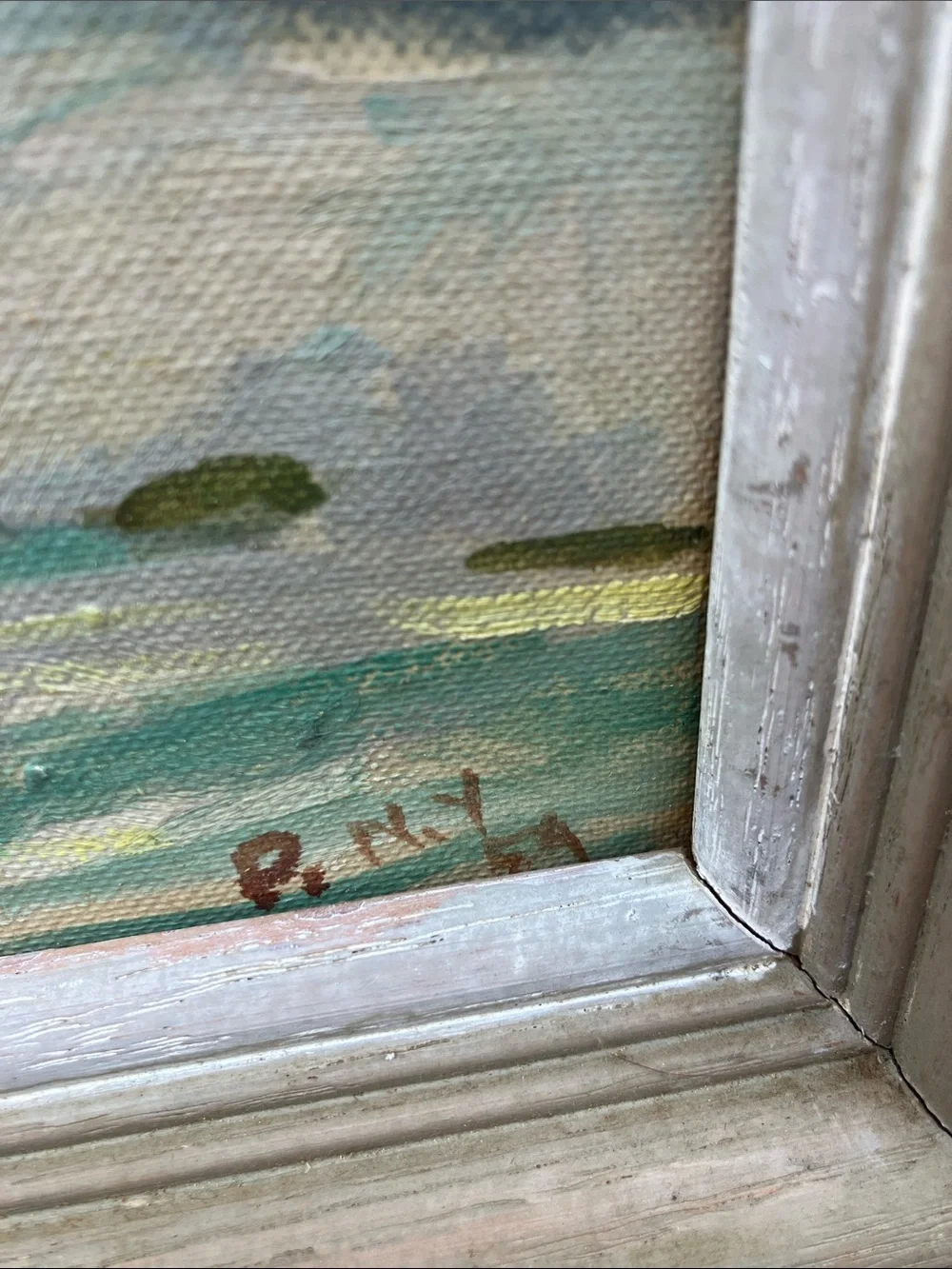Vintage Original Signed Oil Painting Framed Impressionist Coastal Seascape Art
